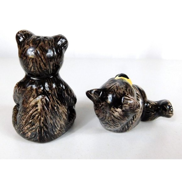 Black Bear Salt & Pepper Shaker Set Collectible Shakers Ceramic Pre-owned - Picture 3 of 11